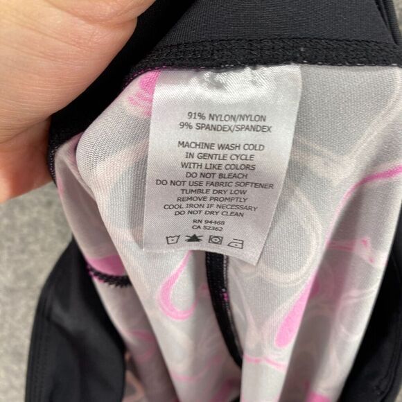 Betsey Johnson Activewear Leggings Women L Large Black Geometric Mid Rise Capri - Picture 7 of 9